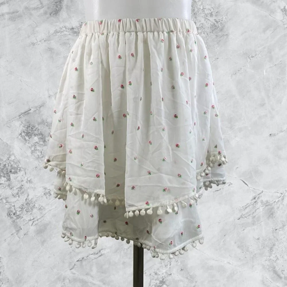 MAJORELLE Brea Mini Skirt - White Ditsy